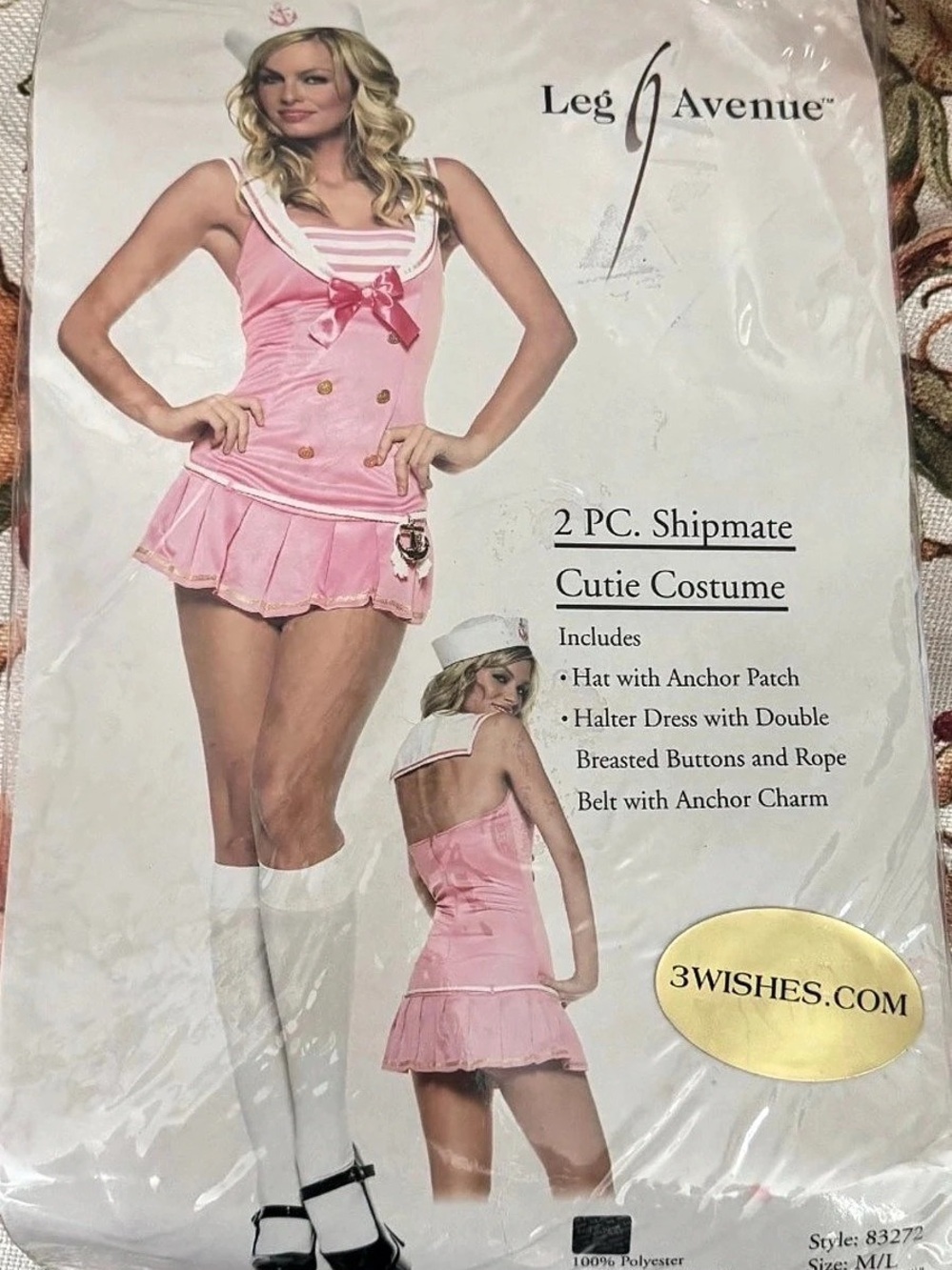 Leg Avenue Shipmate Cutie Costume Pink & White M/L NWT